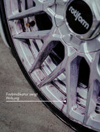 CSR Wheel Cleaner – Farbindikator zeigt Wirkung bei der Schmutzloesung auf der Felge